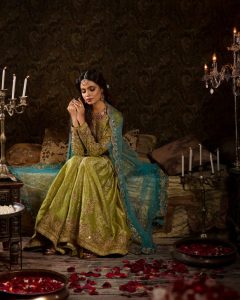 green lehenga